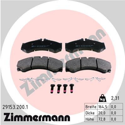 Bremsbelagsatz, Scheibenbremse Zimmermann 29153.200.1 von Zimmermann