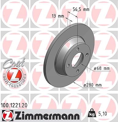 Zimmermann Bremsscheibe [Hersteller-Nr. 100.1221.20] für Audi von Zimmermann