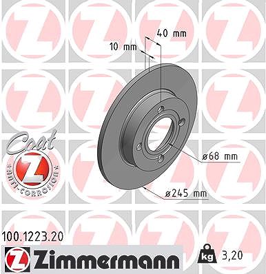 Zimmermann Bremsscheibe [Hersteller-Nr. 100.1223.20] für Audi von Zimmermann