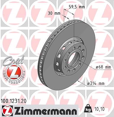 Zimmermann Bremsscheibe [Hersteller-Nr. 100.1231.20] für Audi von Zimmermann