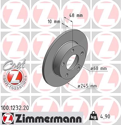 Zimmermann Bremsscheibe [Hersteller-Nr. 100.1232.20] für Audi, VW von Zimmermann