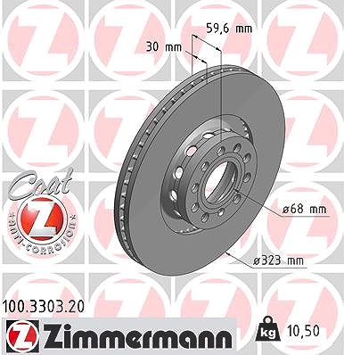 Zimmermann Bremsscheibe [Hersteller-Nr. 100.3303.20] für Audi von Zimmermann