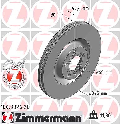 Zimmermann Bremsscheibe [Hersteller-Nr. 100.3326.20] für Audi von Zimmermann