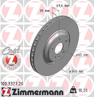 Zimmermann Bremsscheibe [Hersteller-Nr. 100.3327.20] für Audi von Zimmermann