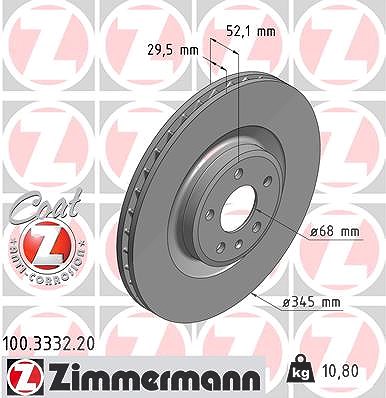 Zimmermann Bremsscheibe [Hersteller-Nr. 100.3332.20] für Audi von Zimmermann