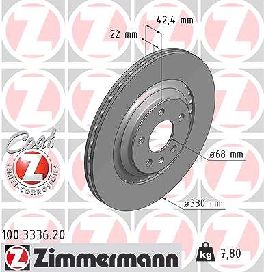 Zimmermann Bremsscheibe [Hersteller-Nr. 100.3336.20] für Audi von Zimmermann