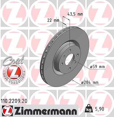 Zimmermann Bremsscheibe [Hersteller-Nr. 110.2209.20] für Lancia, Fiat, Alfa Romeo, Abarth von Zimmermann