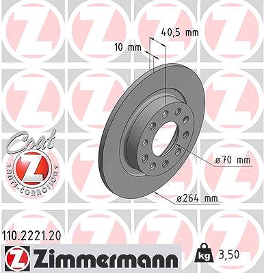 Zimmermann Bremsscheibe [Hersteller-Nr. 110.2221.20] für Alfa Romeo von Zimmermann