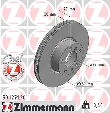 Zimmermann Bremsscheibe [Hersteller-Nr. 150.1271.20] für Alpina, BMW von Zimmermann