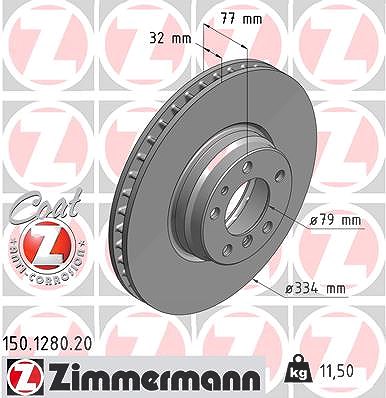 Zimmermann Bremsscheibe [Hersteller-Nr. 150.1280.20] für BMW von Zimmermann