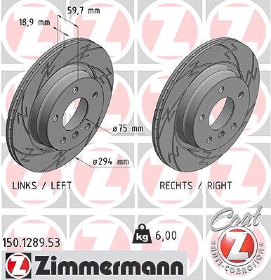 Zimmermann Bremsscheibe [Hersteller-Nr. 150.1289.53] für BMW von Zimmermann