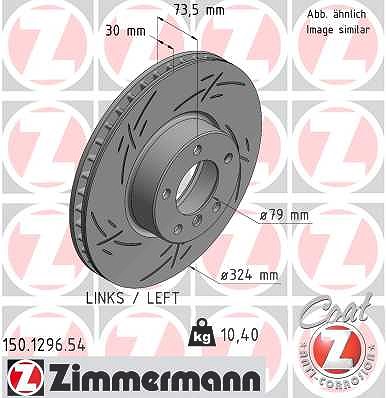 Zimmermann 1x Bremsscheibe Vorderachse Links [Hersteller-Nr. 150.1296.54] für BMW von Zimmermann