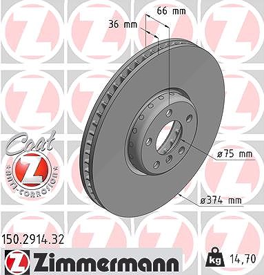 Zimmermann 1x Bremsscheibe Vorderachse Links [Hersteller-Nr. 150.2914.32] für BMW von Zimmermann