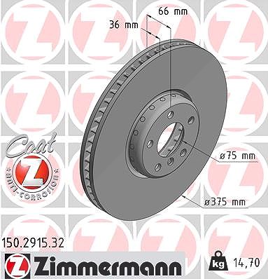 Zimmermann 1x Bremsscheibe Vorderachse Rechts [Hersteller-Nr. 150.2915.32] für BMW von Zimmermann