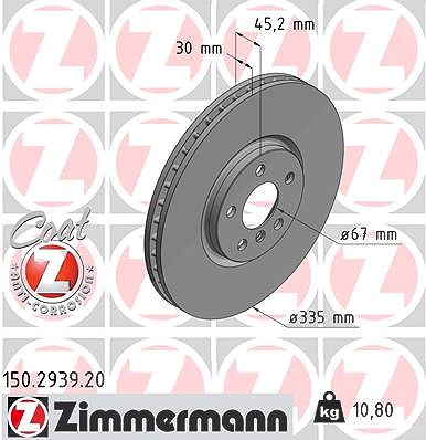 Zimmermann Bremsscheibe [Hersteller-Nr. 150.2939.20] für Mini von Zimmermann