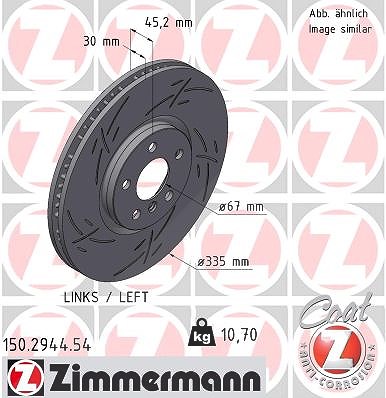 Zimmermann 1x Bremsscheibe Vorderachse Links [Hersteller-Nr. 150.2944.54] für Mini von Zimmermann