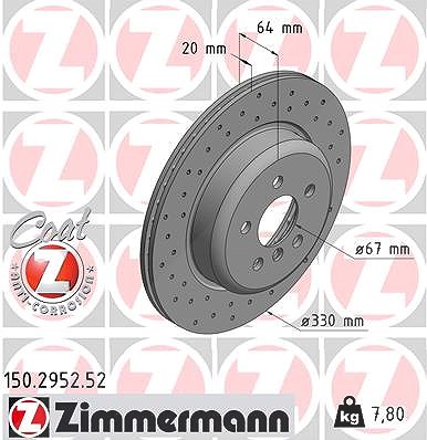 Zimmermann Bremsscheibe [Hersteller-Nr. 150.2952.52] für BMW von Zimmermann