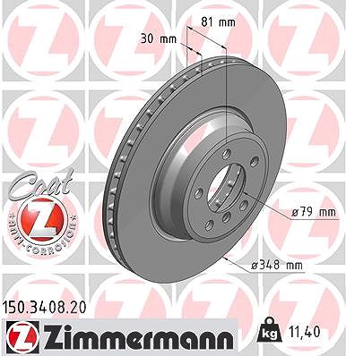 Zimmermann 1x Bremsscheibe [Hersteller-Nr. 150.3408.20] für BMW von Zimmermann