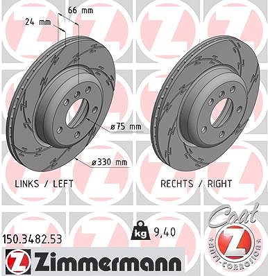 Zimmermann Bremsscheibe [Hersteller-Nr. 150.3482.53] für BMW von Zimmermann