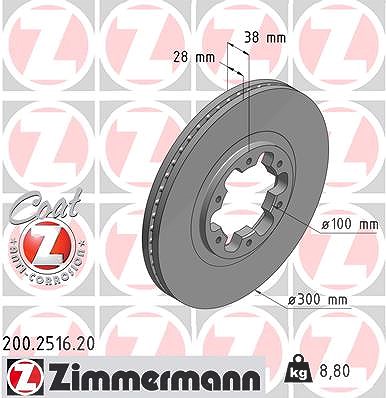 Zimmermann Bremsscheibe [Hersteller-Nr. 200.2516.20] für Nissan, Infiniti von Zimmermann