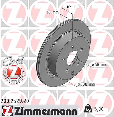 Zimmermann Bremsscheibe [Hersteller-Nr. 200.2529.20] für Infiniti, Nissan von Zimmermann