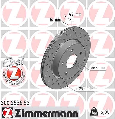 Zimmermann Bremsscheibe [Hersteller-Nr. 200.2536.52] für Nissan von Zimmermann