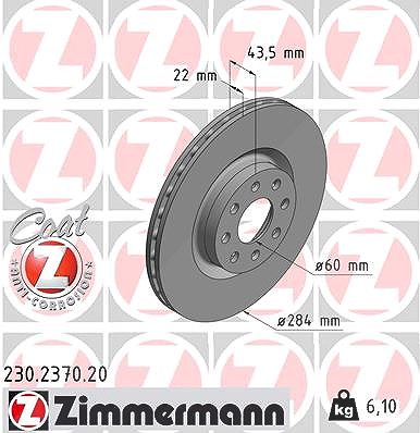 Zimmermann Bremsscheibe [Hersteller-Nr. 230.2370.20] für Fiat, Opel, Vauxhall von Zimmermann