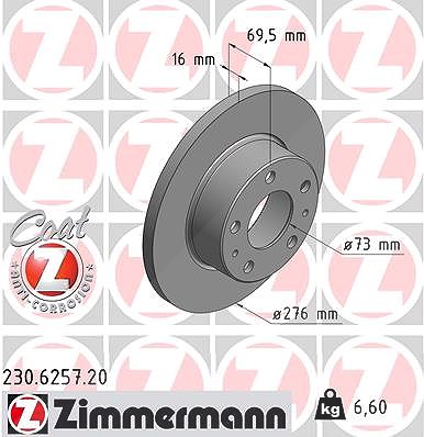 Zimmermann Bremsscheibe [Hersteller-Nr. 230.6257.20] für Iveco von Zimmermann