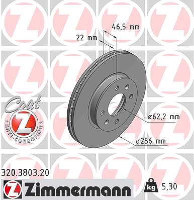 Zimmermann Bremsscheibe [Hersteller-Nr. 320.3803.20] für Hyundai, Kia von Zimmermann