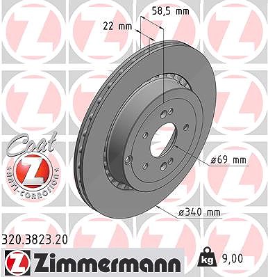 Zimmermann 1x Bremsscheibe [Hersteller-Nr. 320.3823.20] für Kia von Zimmermann
