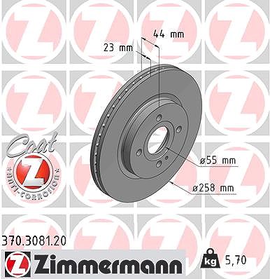 Zimmermann Bremsscheibe [Hersteller-Nr. 370.3081.20] für Mazda von Zimmermann