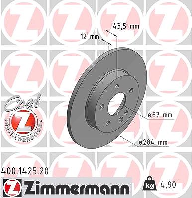 Zimmermann Bremsscheibe [Hersteller-Nr. 400.1425.20] für Mercedes-Benz von Zimmermann