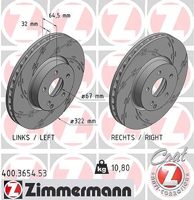 Zimmermann Bremsscheibe [Hersteller-Nr. 400.3654.53] für Mercedes-Benz von Zimmermann