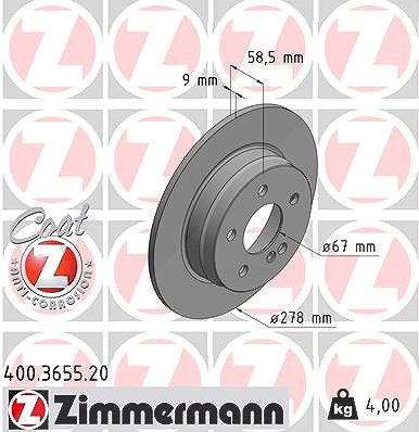 Zimmermann Bremsscheibe [Hersteller-Nr. 400.3655.20] für Mercedes-Benz von Zimmermann