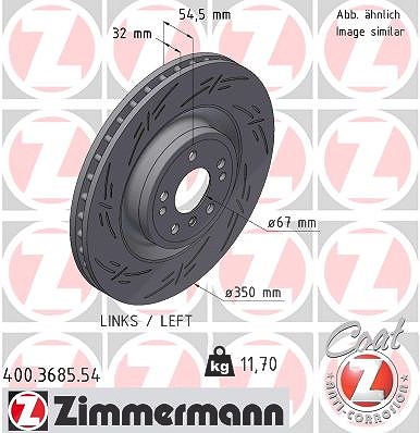 Zimmermann 1x Bremsscheibe Vorderachse Links [Hersteller-Nr. 400.3685.54] für Mercedes-Benz von Zimmermann