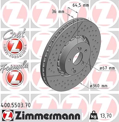 Zimmermann Bremsscheibe [Hersteller-Nr. 400.5503.70] für Mercedes-Benz von Zimmermann