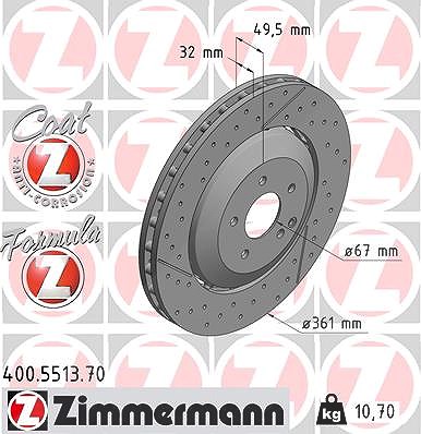 Zimmermann Bremsscheibe [Hersteller-Nr. 400.5513.70] für Mercedes-Benz von Zimmermann