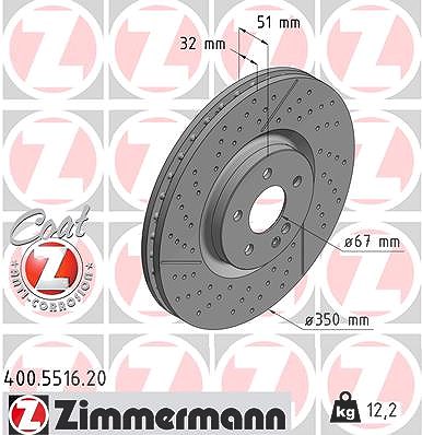 Zimmermann Bremsscheibe [Hersteller-Nr. 400.5516.20] für Mercedes-Benz von Zimmermann