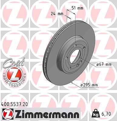 Zimmermann Bremsscheibe [Hersteller-Nr. 400.5537.20] für Mercedes-Benz von Zimmermann