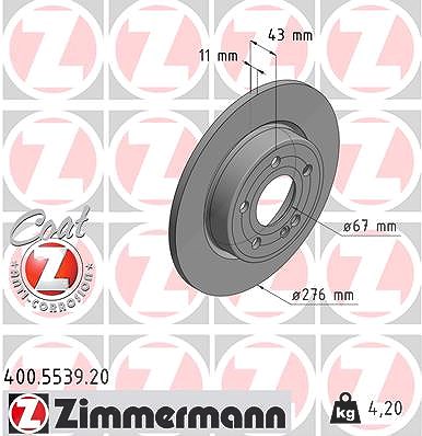 Zimmermann Bremsscheibe [Hersteller-Nr. 400.5539.20] für Mercedes-Benz von Zimmermann