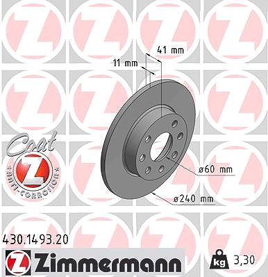 Zimmermann Bremsscheibe [Hersteller-Nr. 430.1493.20] für Opel von Zimmermann