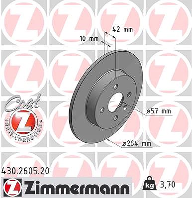 Zimmermann Bremsscheibe [Hersteller-Nr. 430.2605.20] für Opel, Vauxhall von Zimmermann