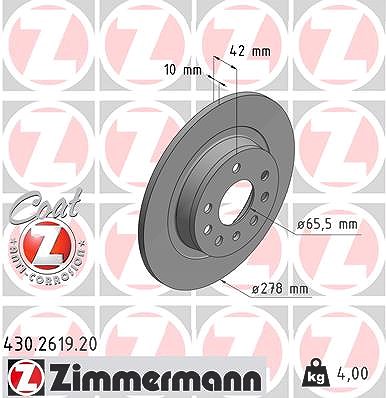Zimmermann Bremsscheibe [Hersteller-Nr. 430.2619.20] für Opel von Zimmermann