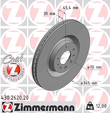 Zimmermann Bremsscheibe [Hersteller-Nr. 430.2620.20] für Opel, Saab, Vauxhall von Zimmermann