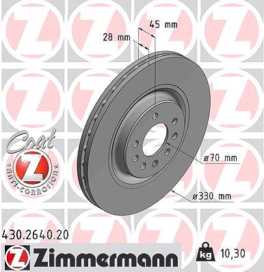 Zimmermann Bremsscheibe [Hersteller-Nr. 430.2640.20] für Opel von Zimmermann