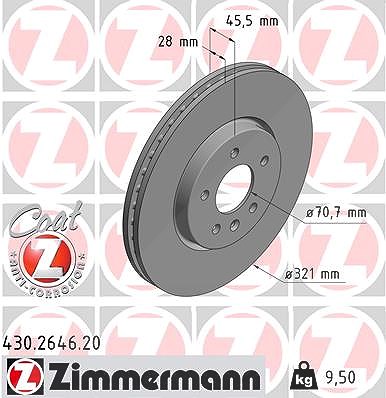 Zimmermann Bremsscheibe [Hersteller-Nr. 430.2646.20] für Opel, Vauxhall von Zimmermann