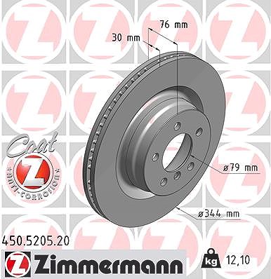 Zimmermann Bremsscheibe [Hersteller-Nr. 450.5205.20] für Land Rover von Zimmermann