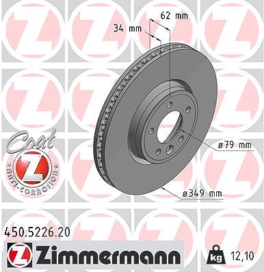 Zimmermann Bremsscheibe [Hersteller-Nr. 450.5226.20] für Land Rover von Zimmermann