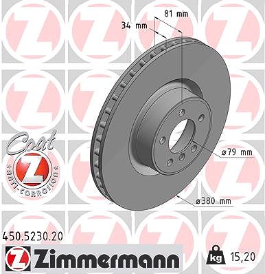 Zimmermann 1x Bremsscheibe [Hersteller-Nr. 450.5230.20] für Land Rover von Zimmermann