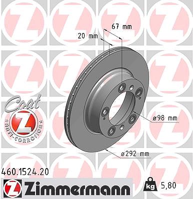 Zimmermann Bremsscheibe [Hersteller-Nr. 460.1524.20] für Porsche von Zimmermann